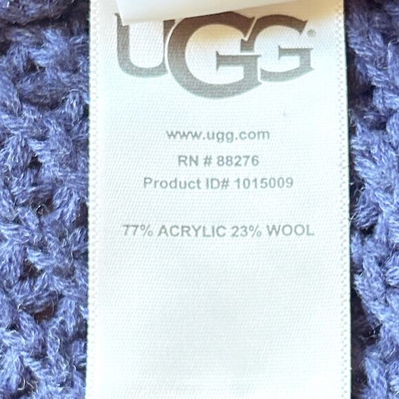 UGG Poncho Shrug Size XS & Small Blue Cable Knit Cape Sweater Missing Button - Picture 9 of 10